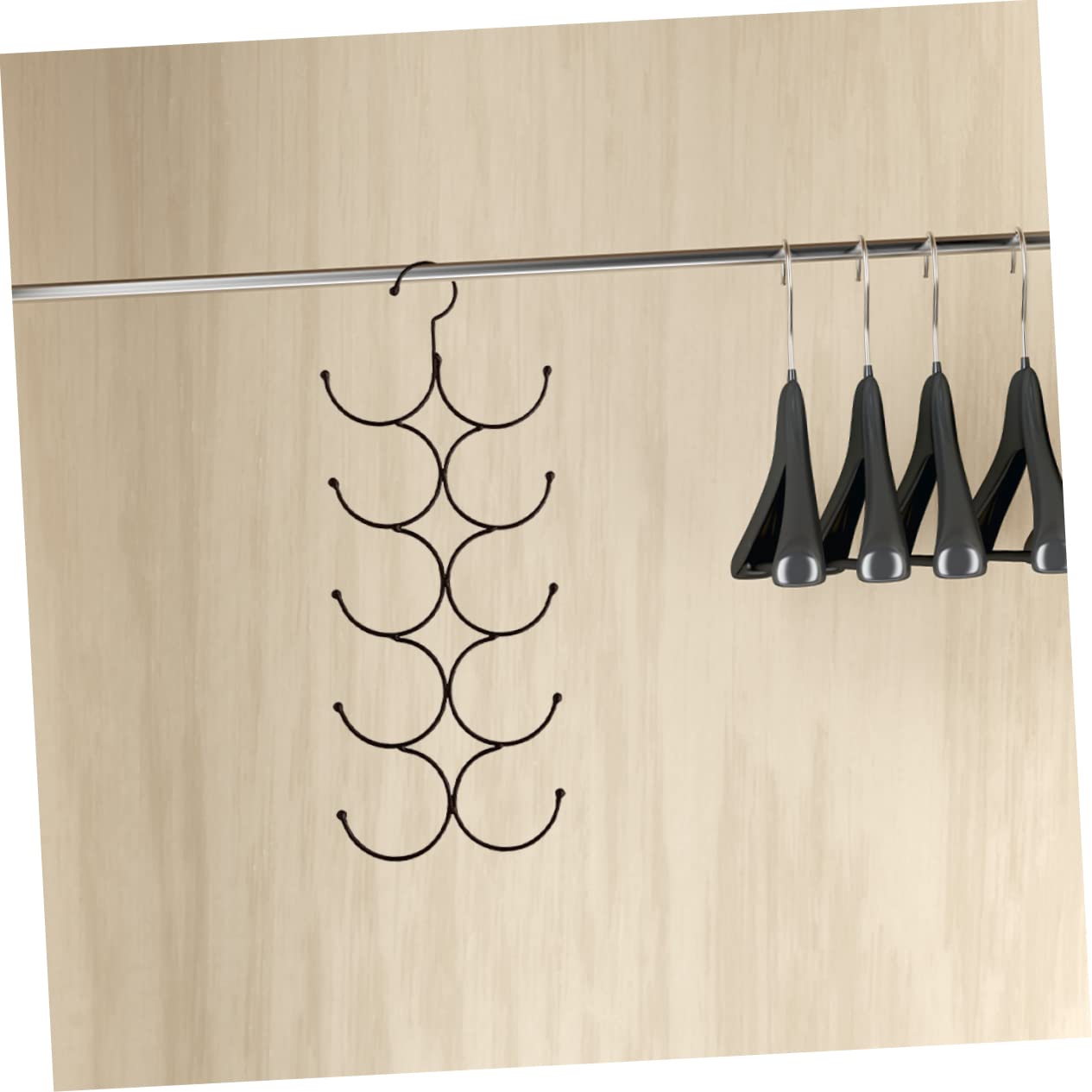 DECHOUS Multi-Layer Iron Art Hanger Scarf Tie Organizer Hanging Closet Rack Storage Supply Black