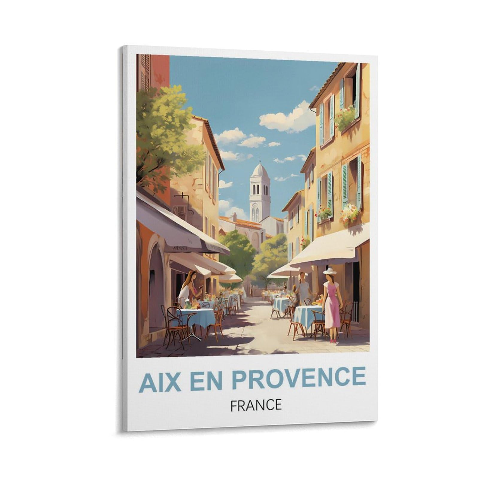 CYYHGEE Aix En Provence France Vintage Travel Poster 16x24inch(40x60cm) Canvas Poster Wall Art Living Room Home Decor
