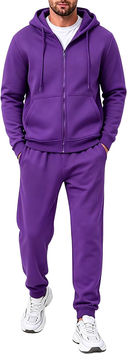 Men's Tracksuits Casual 2 Piece Sweatsuit For Men Full Zip Up Hoodies And Sweatpant Set Jogging Suits Sets