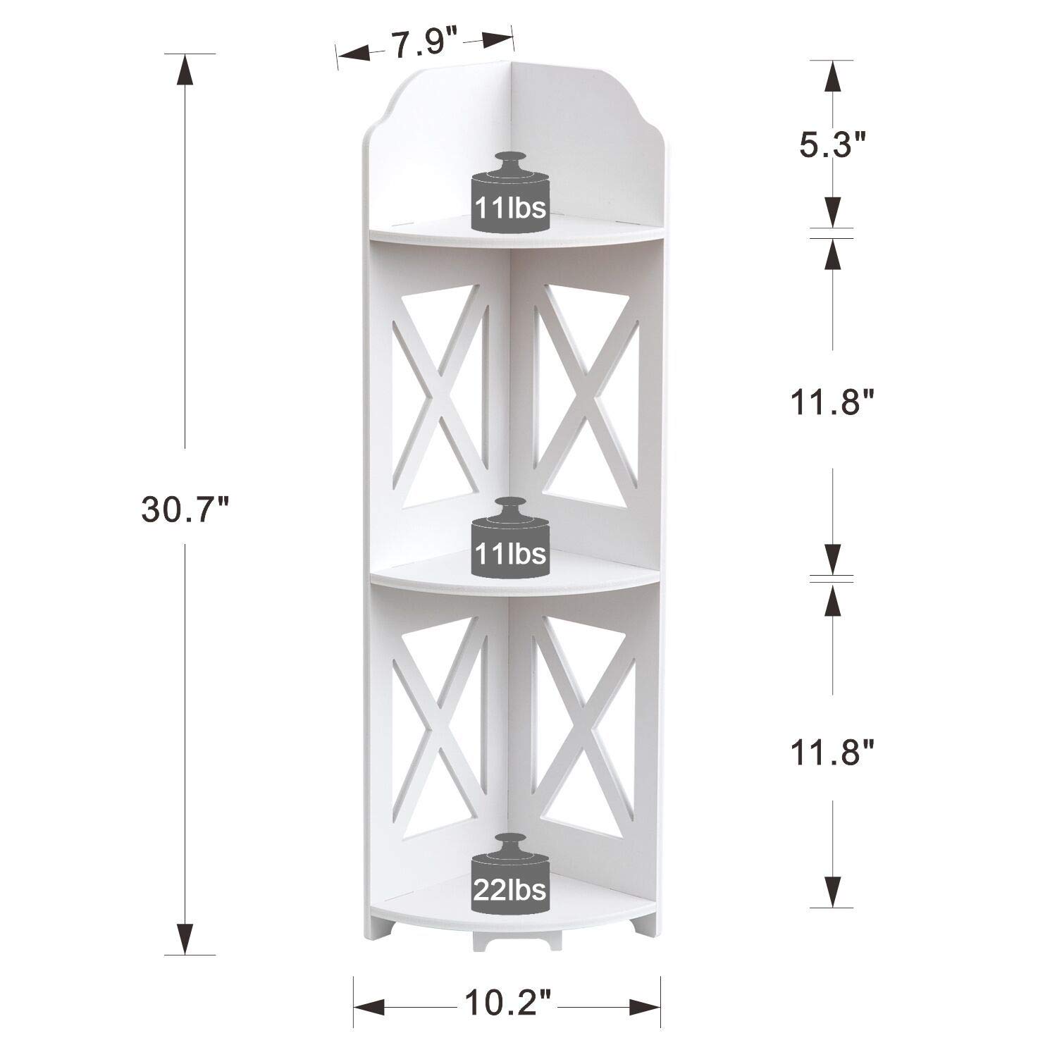 MOONAZA Corner Shelf, 3Tier Plant Stand, Corner Shelves for Bedroom