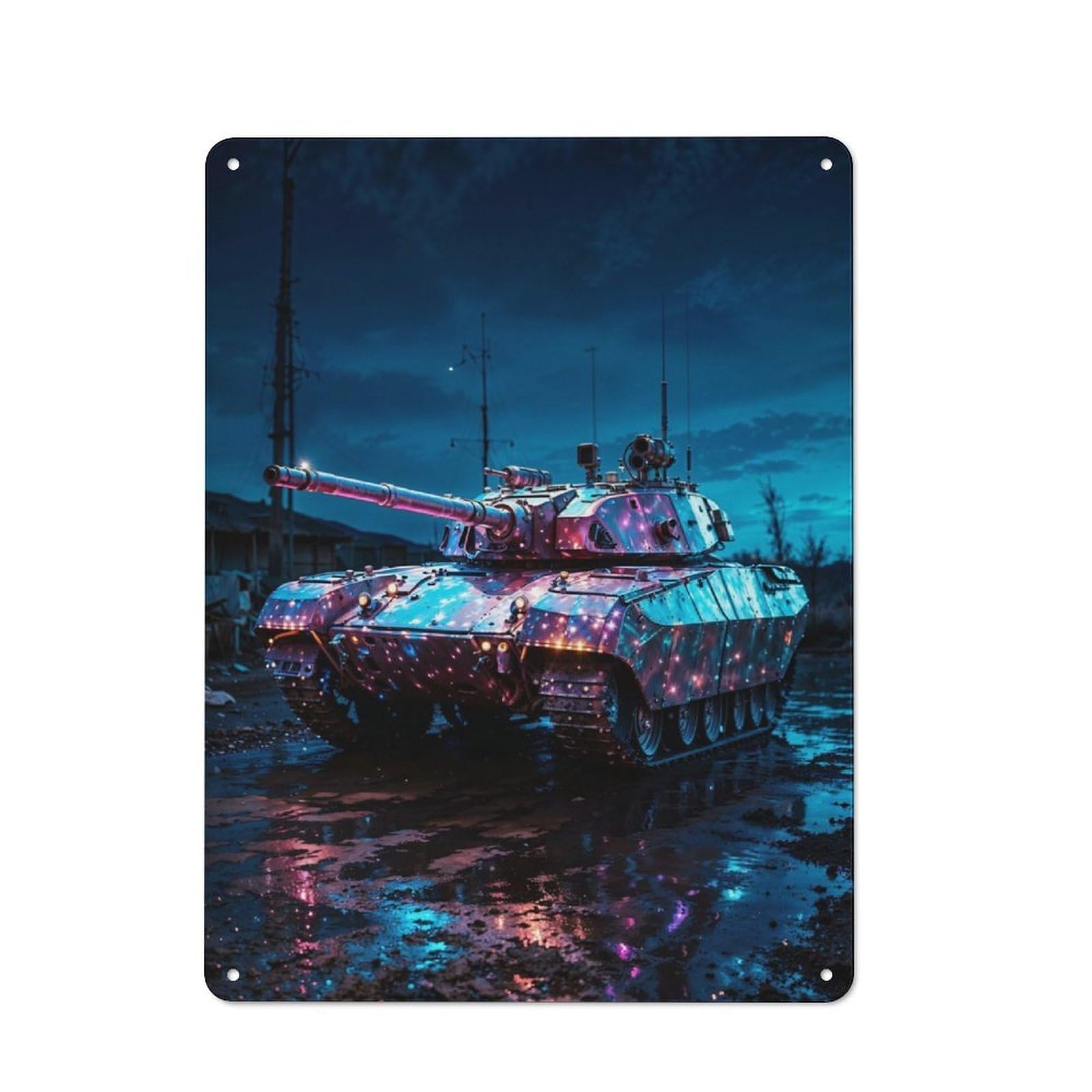 Junmoney Military Might In The Mud Rustic Tin Sign 40X30cm Featuring For Living Room Wall, For Metal Sign Collectors, For Garage And Workshop Walls