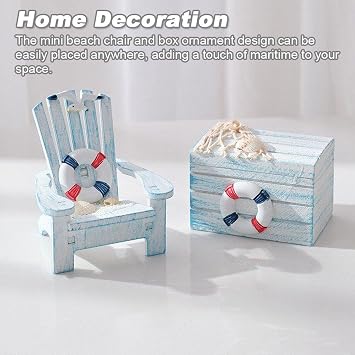 Dollhouse Mini Wooden Chair Miniature Beach Chair Life Float Model Bench Mediterranean Style Crate Furniture Home Office Decoration Style 2