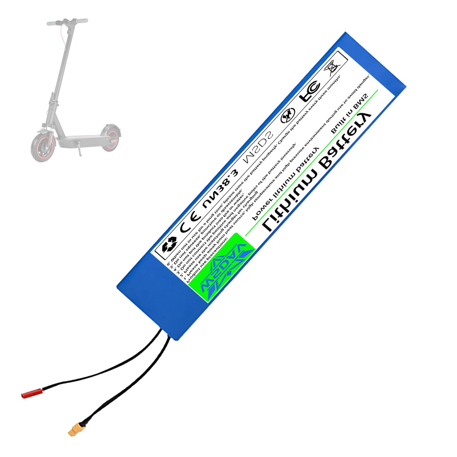 Batería para Patinete eléctrico de 36 voltios, 36V 6Ah 7.8Ah, batería de Litio integrada para patinetes Plegables de 280,8 W o Menos. Accesorio de Repuesto.,36v6ah