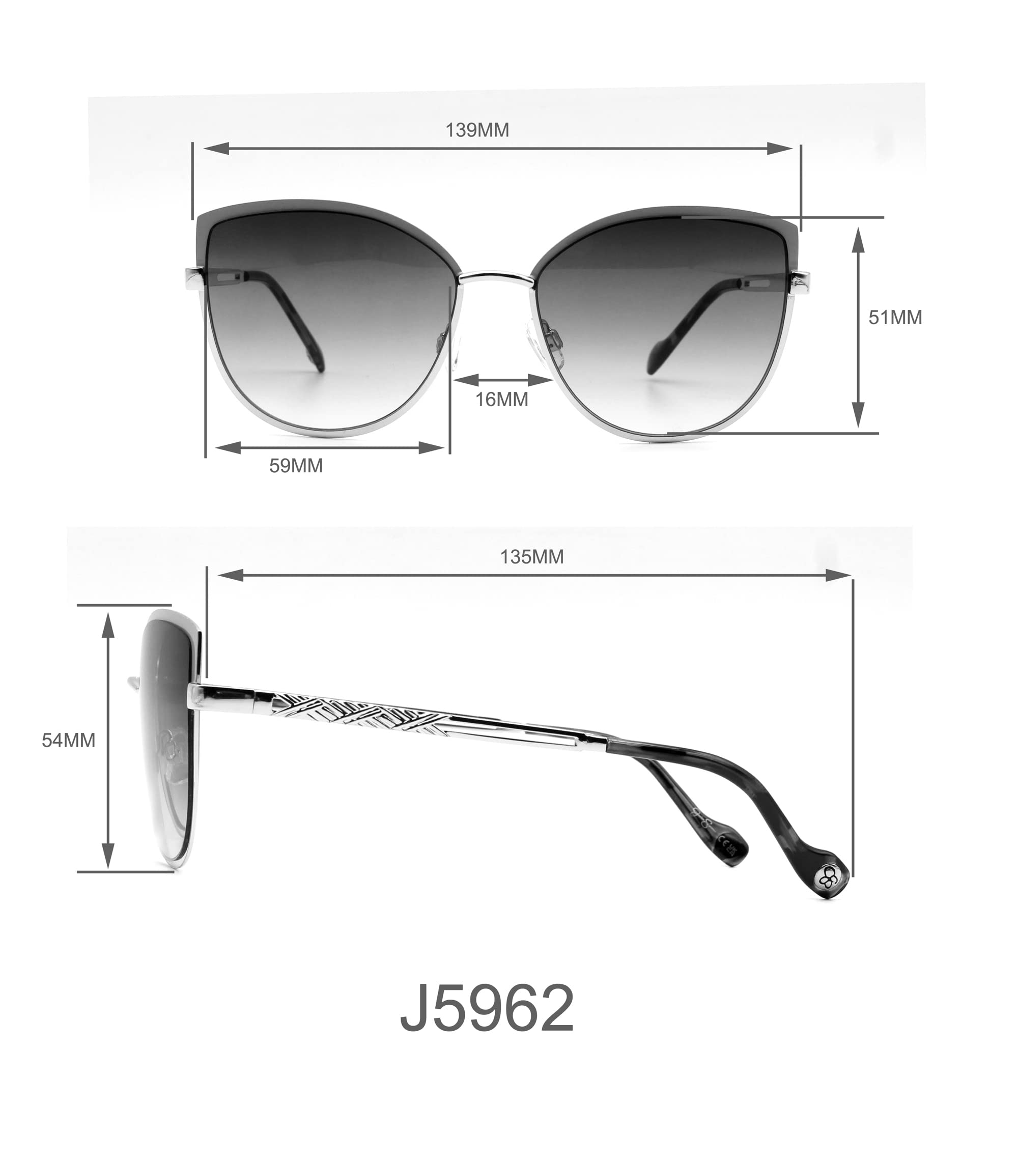 Jessica Simpson Damskie okulary przeciwsłoneczne z ochroną UV400 - efektowne okulary przeciwsłoneczne dla kobiet