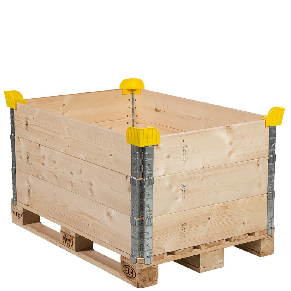KROG - Stapelecken 20 St. Gelb 10x10x9 cm, Traglast 1000kg - Bruchsichere Stapelecken aus hochwertigem PPC-Material. Wiederverwendbar & ideal zur sicheren Stapelung von Paletten mit Aufsatzrahmen