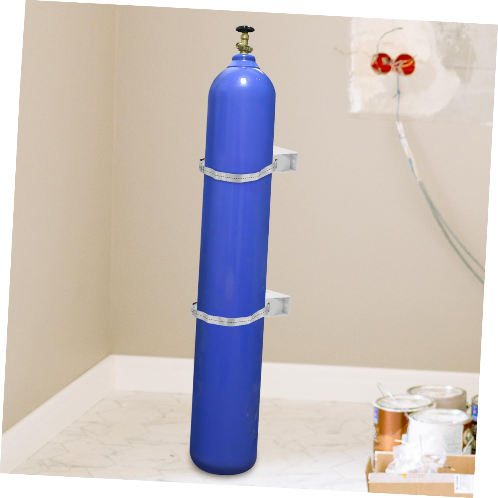 Supporto a Muro con Cinghia ad Alta Resistenza per Bombola Gas da 40l in Plastica Struttura Sicura e Affidabile per Bombole Idrogeno