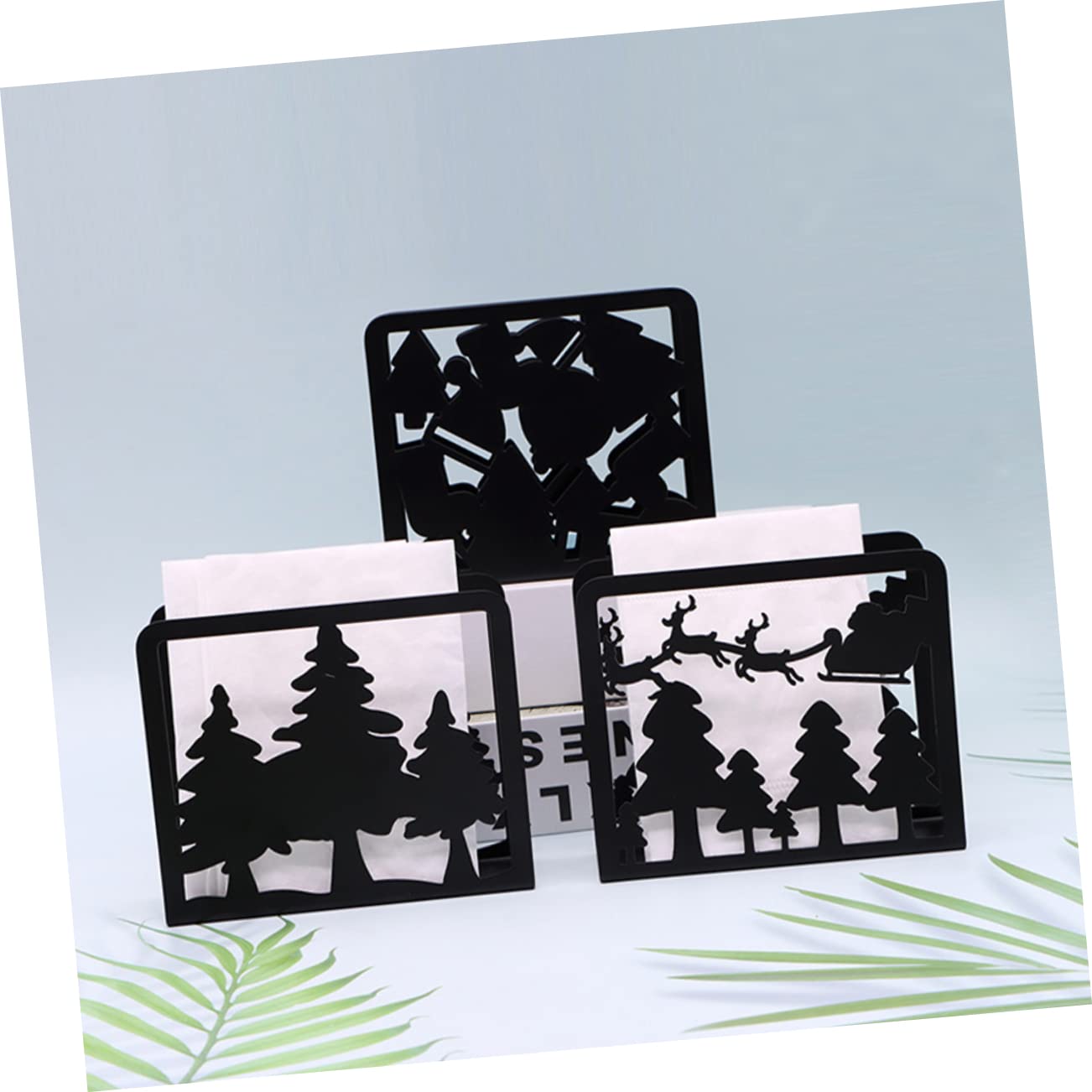 5 Piezas servilletero dispensador de pañuelos navideños árbol Soporte de servilletas de mesa Soporte de servilletas para fiestas dispensador de servilletas porta pañuelos de papel Cabilock