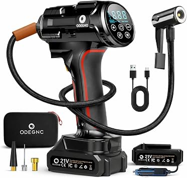 Cordless Air Compressor 160PSI Portable Tire Inflator with 10000mAh Battery & Dual Power System - 2X Faster 35L/min Auto Shut Off Digital Gauge for Car SUV Truck RV - Black