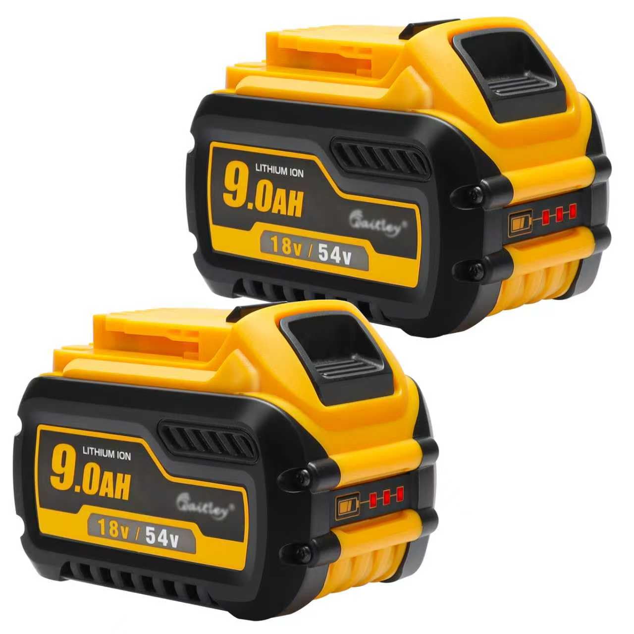 QUPERR 2 Stück Ersatzakku für Dewalt Akku 54V/18V mit hoher Kapazität (3000 mAh/9000 mAh) DCB609, DCB606, DCB547 und DCB548 – Kompatibel mit Dewalt 18V und 54V Elektrowerkzeugen