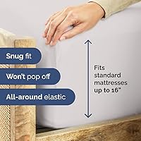 Vista 94 de King Fitted Bed Sheet - Bottom Single Fitted Sheet Only - Ultra-Soft Hotel Luxury Bedding w/ 8-16 Inch Deep Pockets - Breathable, Cooling & Wrinkle