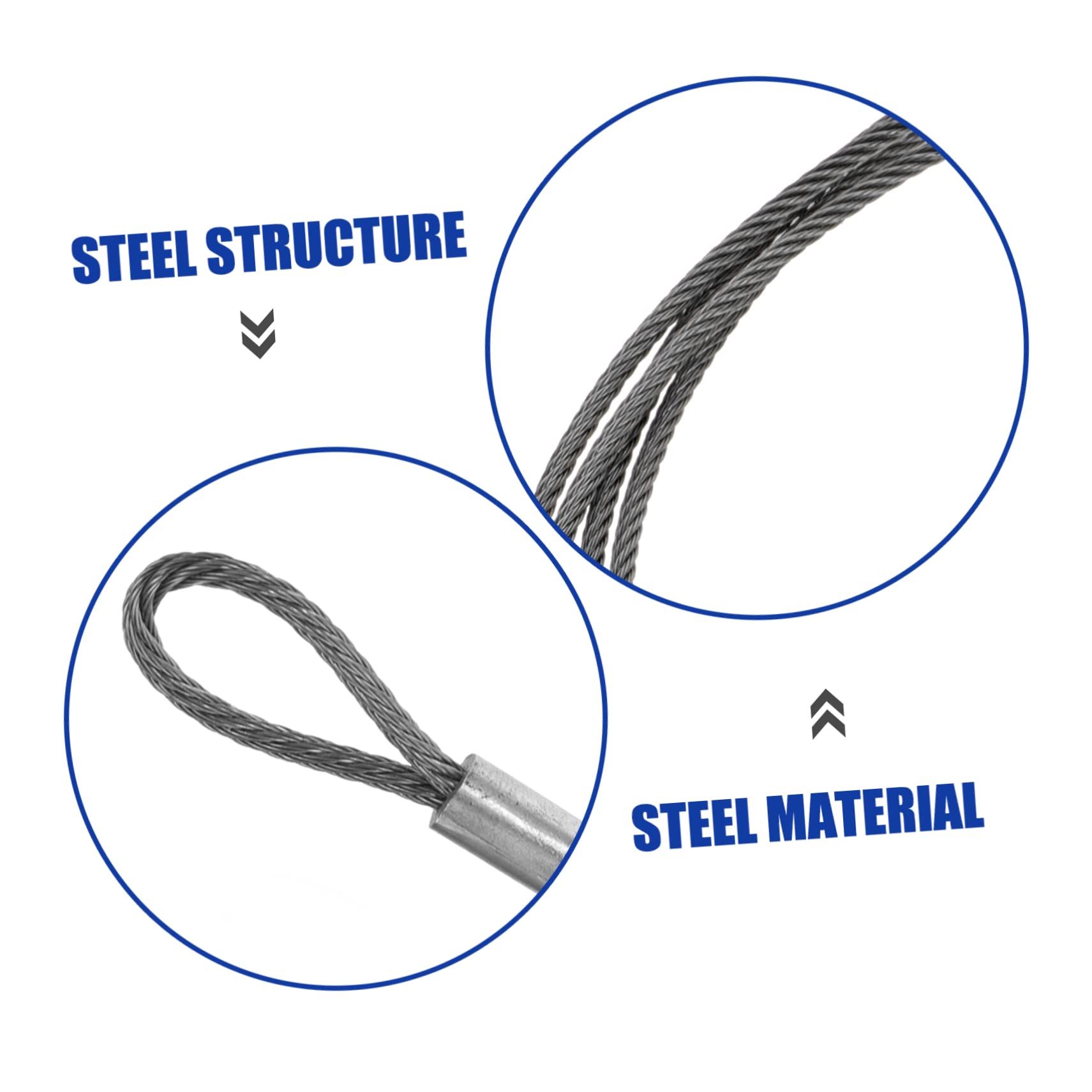 Homoyoyo Braided Safety Cables Steel Material Wire Rope for Luggage Locks 2 Pack