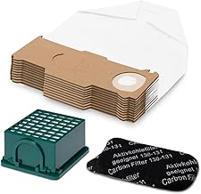 Primebag - 10 Staubsaugerbeutel und Filterset kompatibel für Vorwerk Kobold 130 131