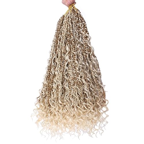 Miniatura 30 de Beverlee Trenzas de Caja Bohemias de 14 Pulgadas 8 Paquetes Trenzas de Caja Goddess Cabello de Ganchillo Trenzas Bohemias Hippie Cabello