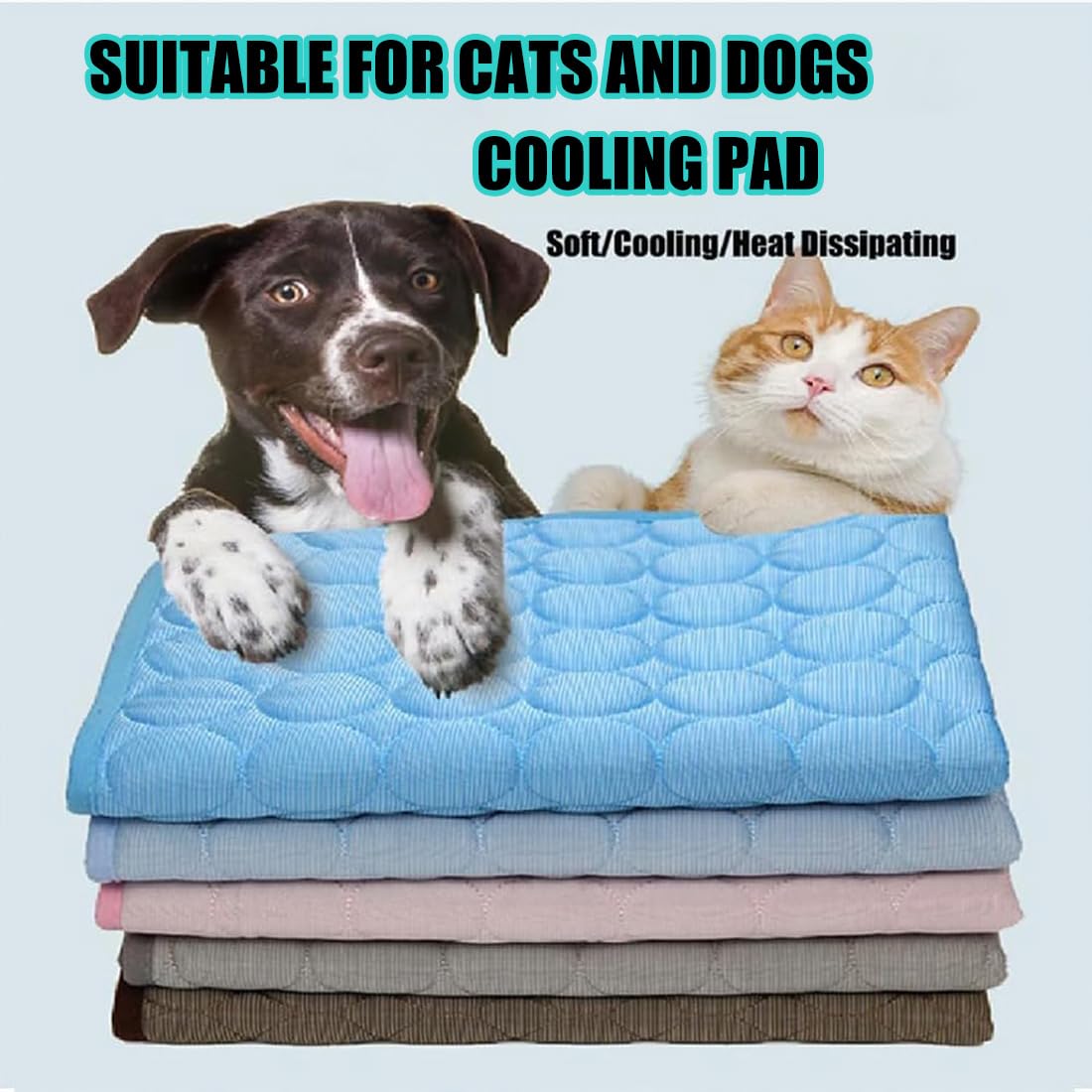 Esterilla Refrigerante para Perros, Alfombrilla Refrescante Lavable Gatos, Cama de Verano Plegable Antideslizante Mascotas Pequeñas Grandes, Cojín Transpirable Casa Viaje (Coffee,150*100cm)