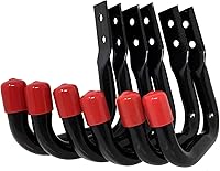 Tetra-Teknica UH03-6P Heavy Duty Garage Utility Hooks, 25 lbs Capacity, 6 Pack Black - Rust-Resistant Storage for Tools & Bikes