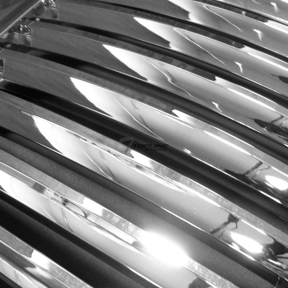 Chrome Vertical Front Hood Bumper Grill Grille Cover Compatible with 2006-2009 Dodge Ram 1500/2500 / 3500