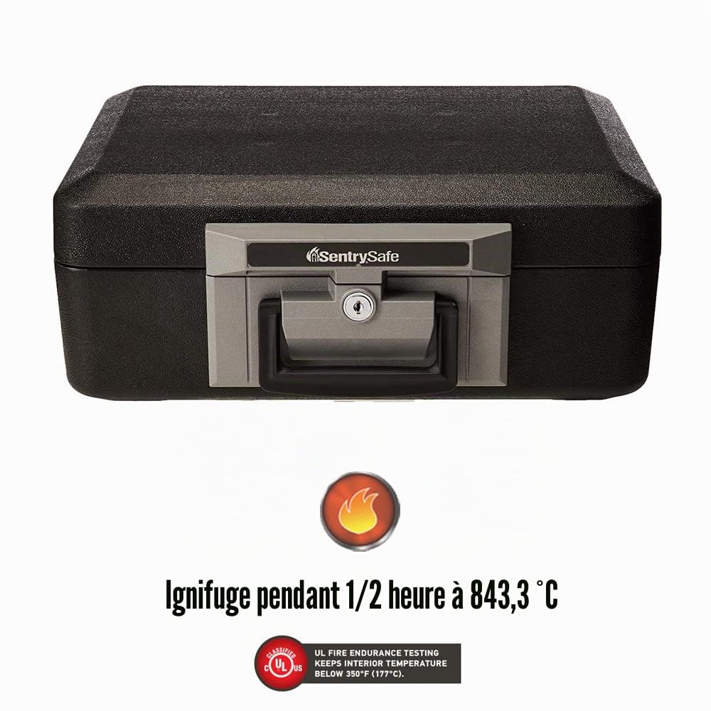 SentrySafe Coffre-Fort Ignifuge avec Serrure à clé, Coffre-Fort avec poignée de Transport pour sécuriser Les Objets de Valeur et Les Bijoux, 0,7 m³, 16 x 39,5 x 30,5 cm, 1160