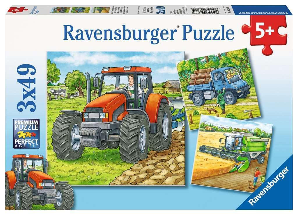 Ravensburger 3 Farm Machinery Puzzles (49 pieces each)