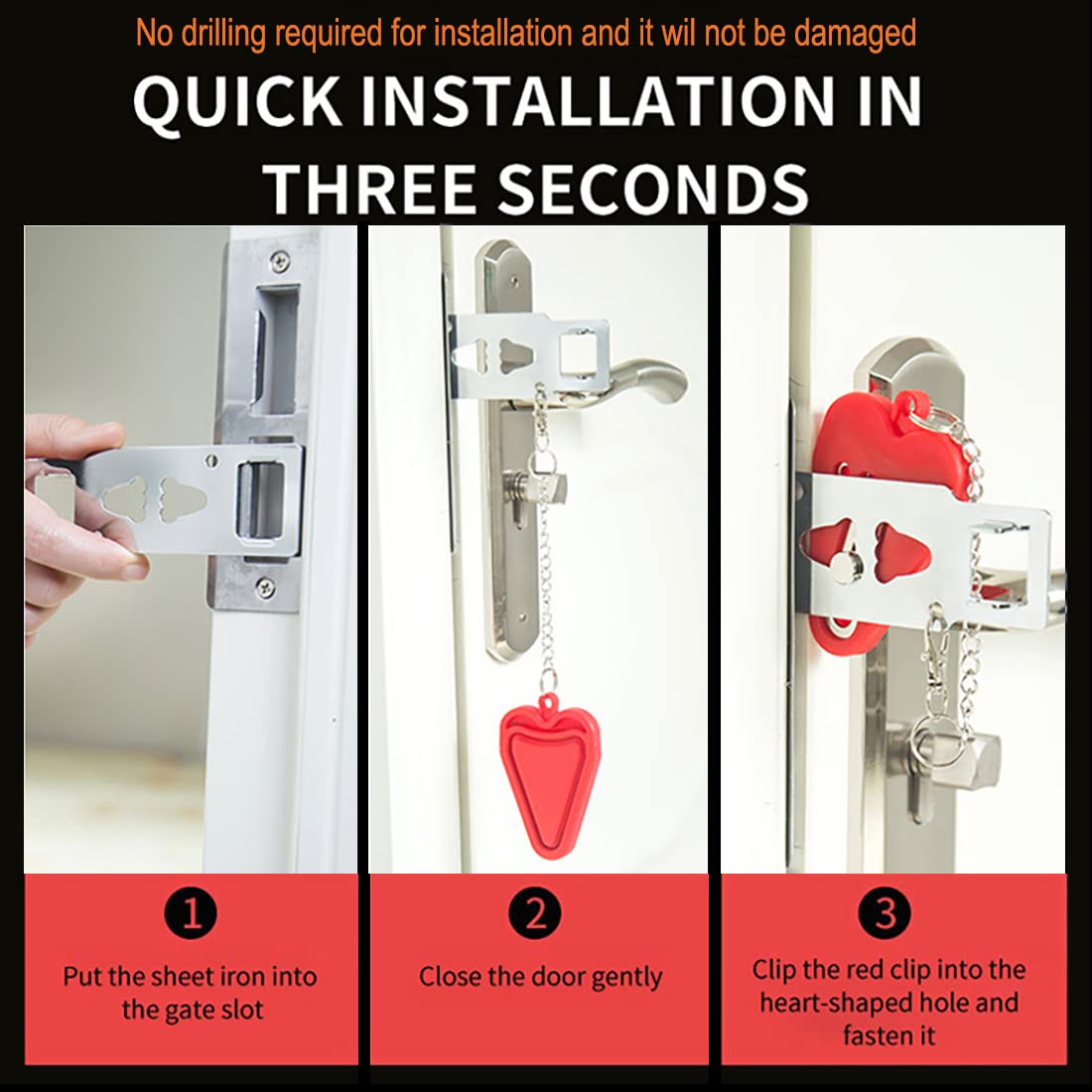 Jognee Lot De 2 Butées De Porte Portables 2 En 1 - Alarme De Sécurité - 120 DB - Pour Voyage, Maison, Appartement, Maison