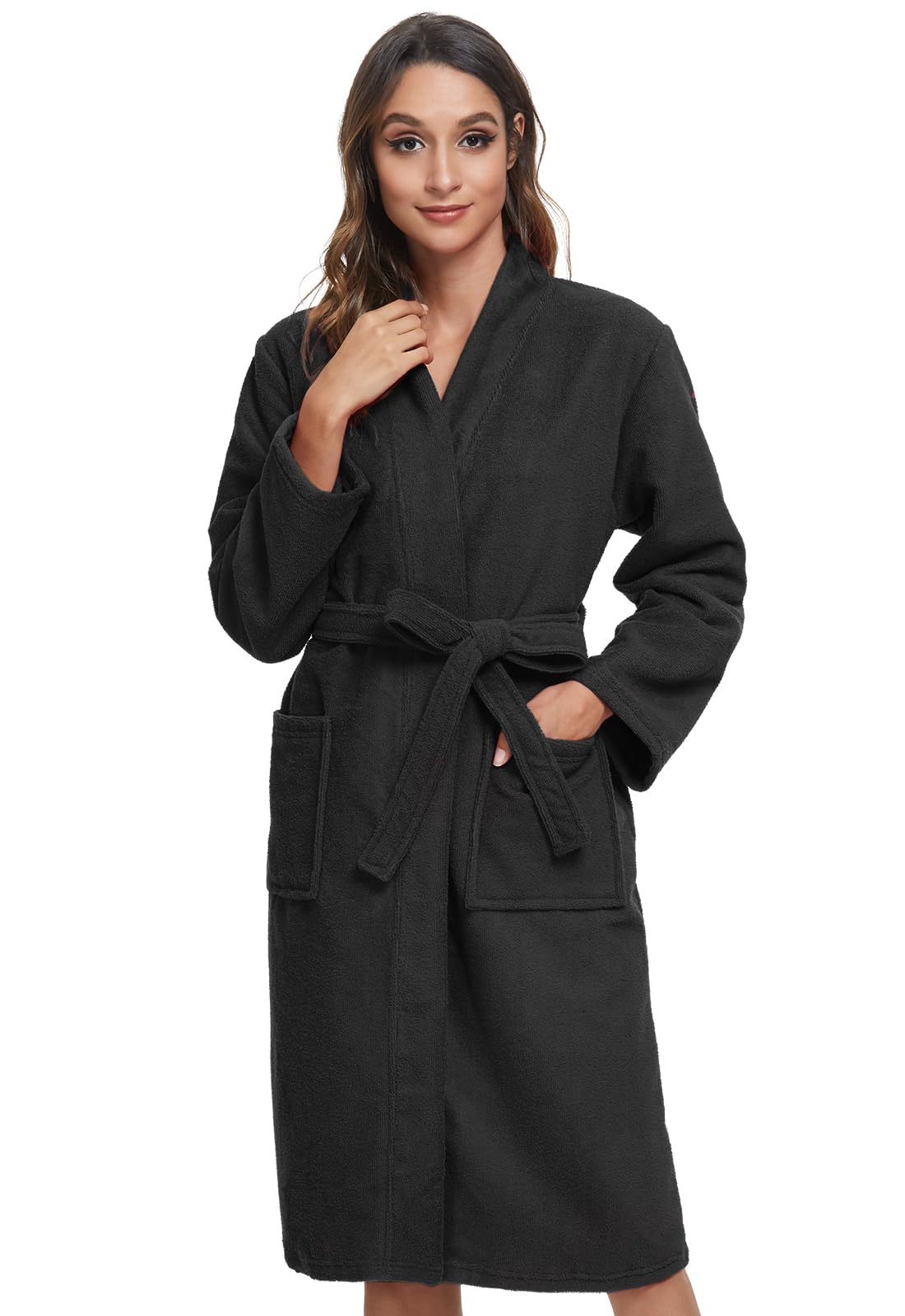 Orrpally Women Kimono Robes Lightweight Terry Cloth Bathrobe Knee Length Bath Robe