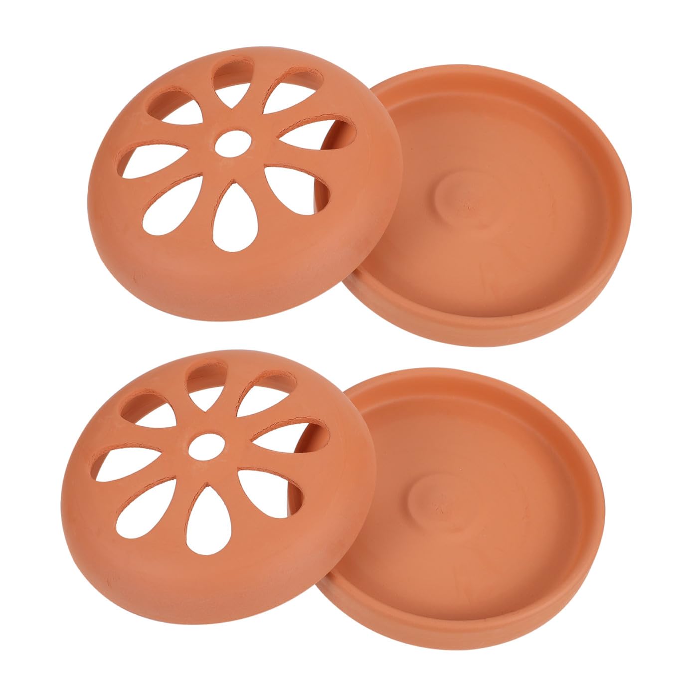 ABOOFAN Bruciatore a Spirale in Terracotta 2 Pezzi Coperchio Cava e Design a Foro, Porta Zanzare per Spirali Profumate, per Casa, Giardino, Patio e Bordo Piscina