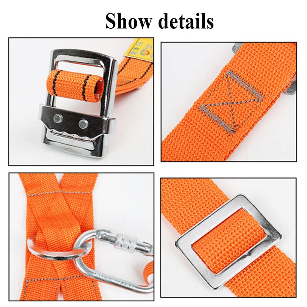 SwaYve Arnés de Protección Contra Caídas, Kits de Arnés de Seguridad, Cinturón de Seguridad de Cuerpo Completo, para Escalada, Montañismo, Rescate Contra Incendios, Rapel/Single Hook/2M