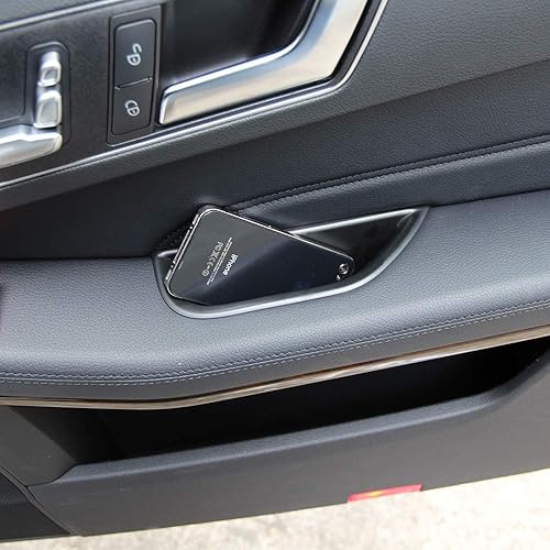 Miniatura 6 de YIWANG Caja de almacenamiento negra para manija de puerta de coche, guante, reposabrazos para Mercedes Benz Clase E W212 E200 E260 E320 E400