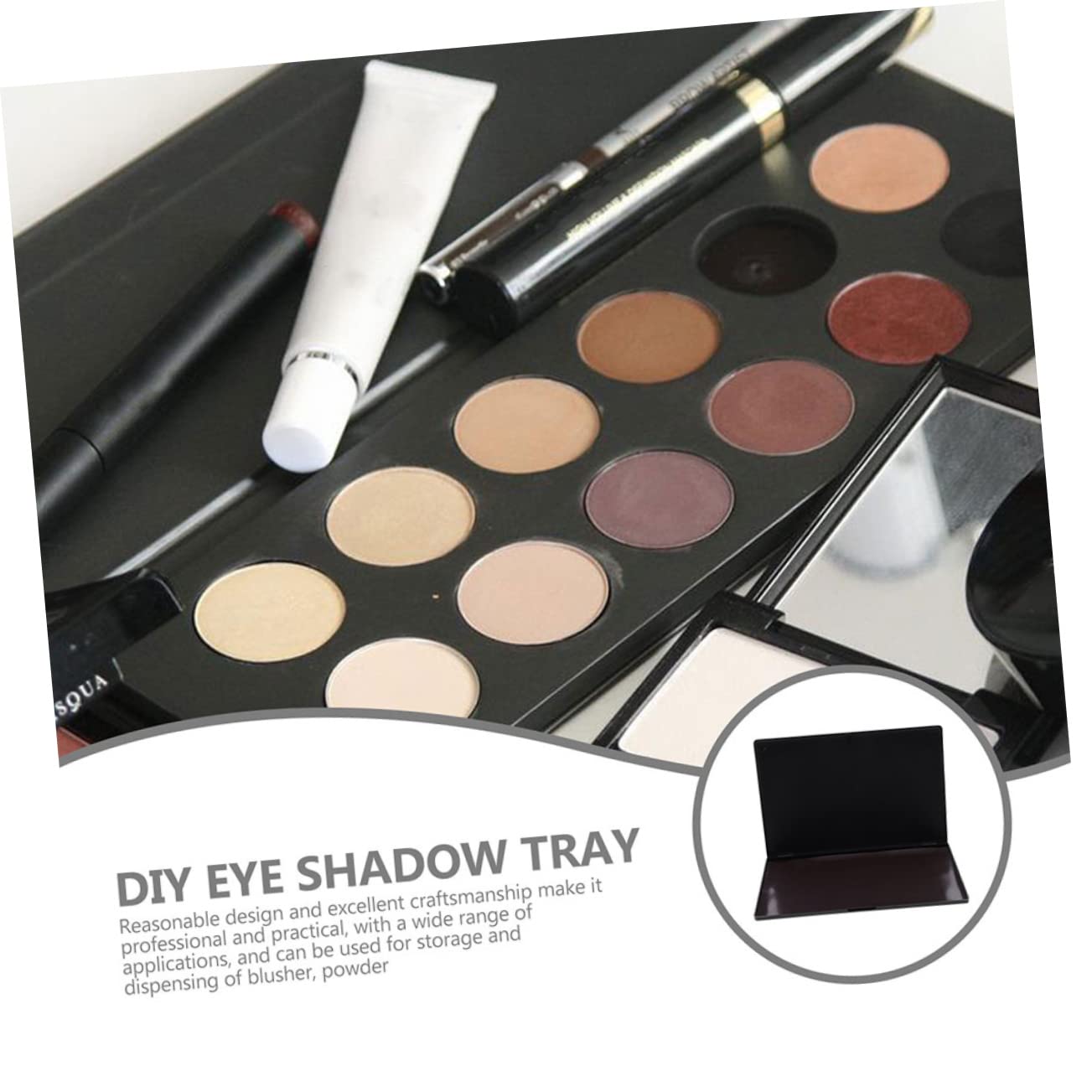 VICASKY Palette Magnetica Vuota in Abs Leggera e Portatile per Ombretti 2 Pezzi per Make Up On-the-go