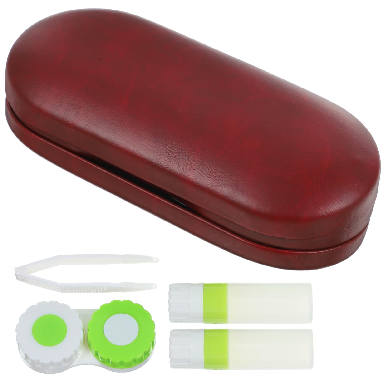 VALICLUD Brillenetui Brillenbehälter Brillentrage-Organizer Fall Gläser Aufbewahrungsbox für Brillen Bequemer Gehäuse mit Brillen Etui für Brillen Brillenhalter Pu rot