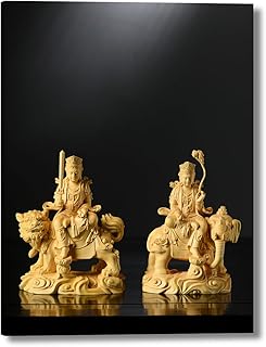 繁樓藝雕 装飾画 ポスター 仏像の写真 壁飾り インテリア 額付きポスター 木枠付きの完成品 (WSPX3,40CMx60CM)