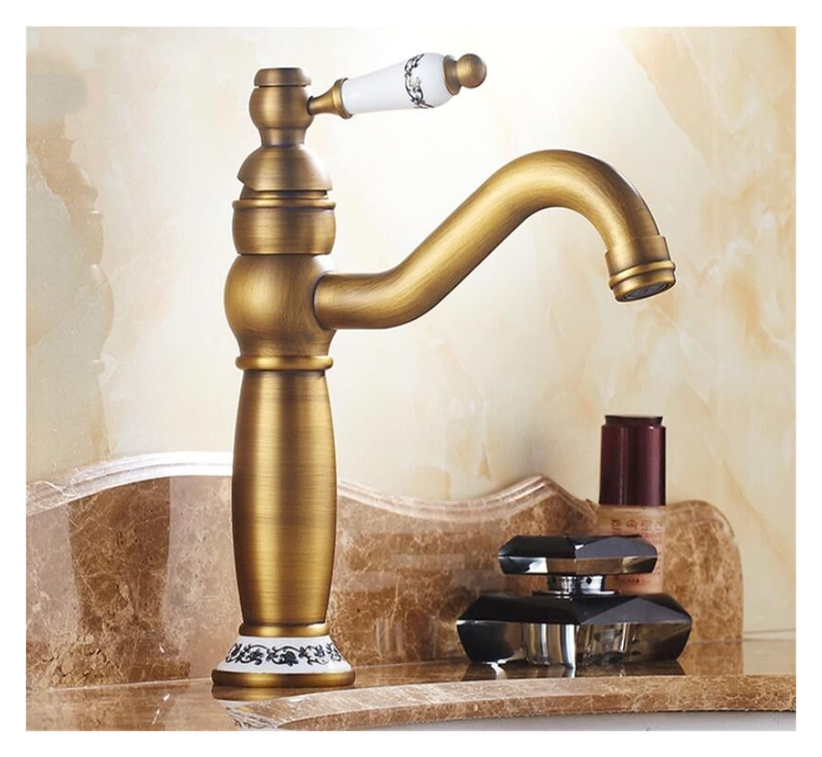 Robinet de lavabo compact pour WC et petite salle de bain avec mitigeur céramique