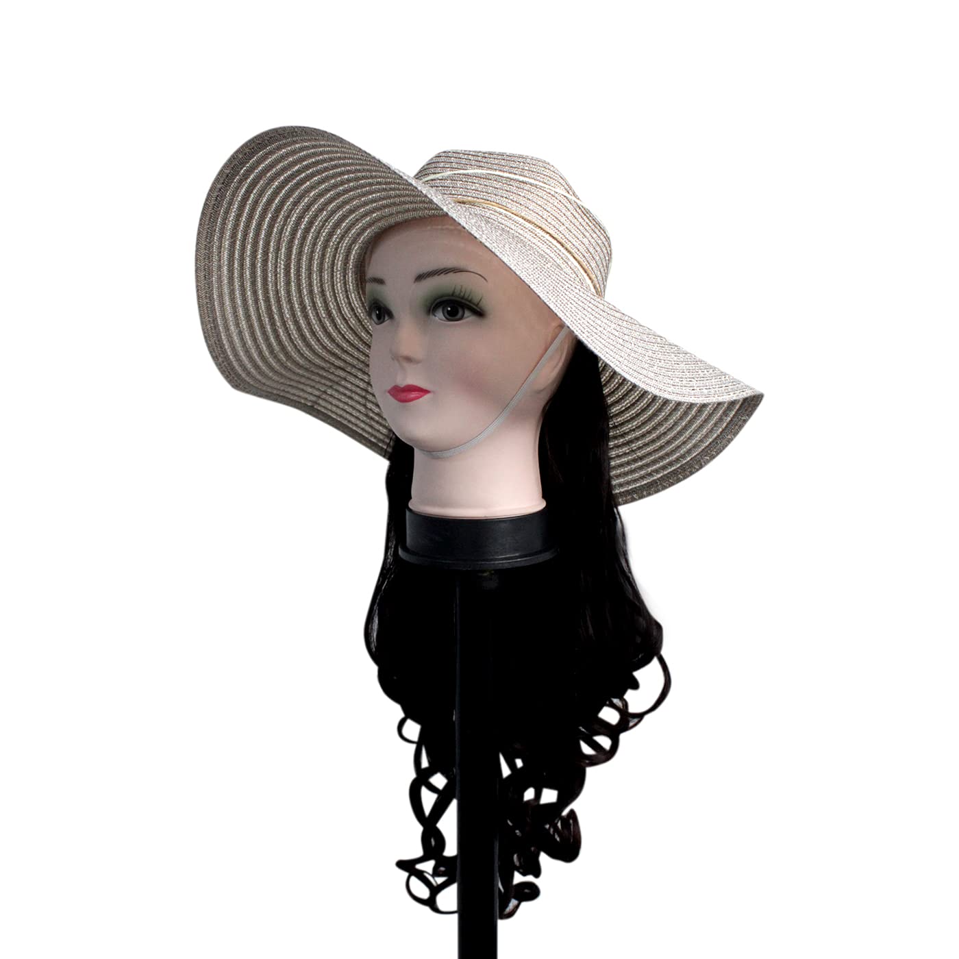 MAJIK Fedora Hat Attached Curly Hair Extension for Women and Girls (Black)