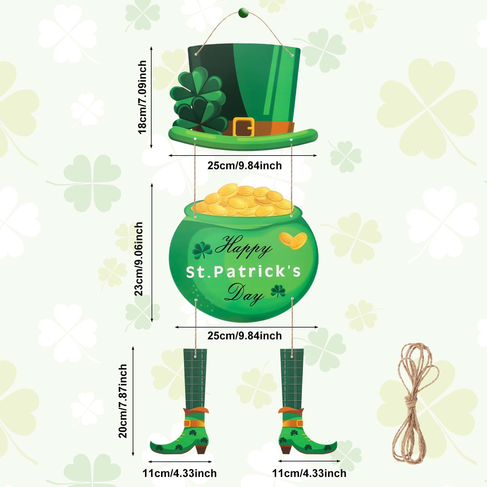 Disegni da ricamo per il giorno di San Patrizio. Disegno da ricamo per trifoglio, disegni da ricamo per le festività irlandesi, download immediato - Italia