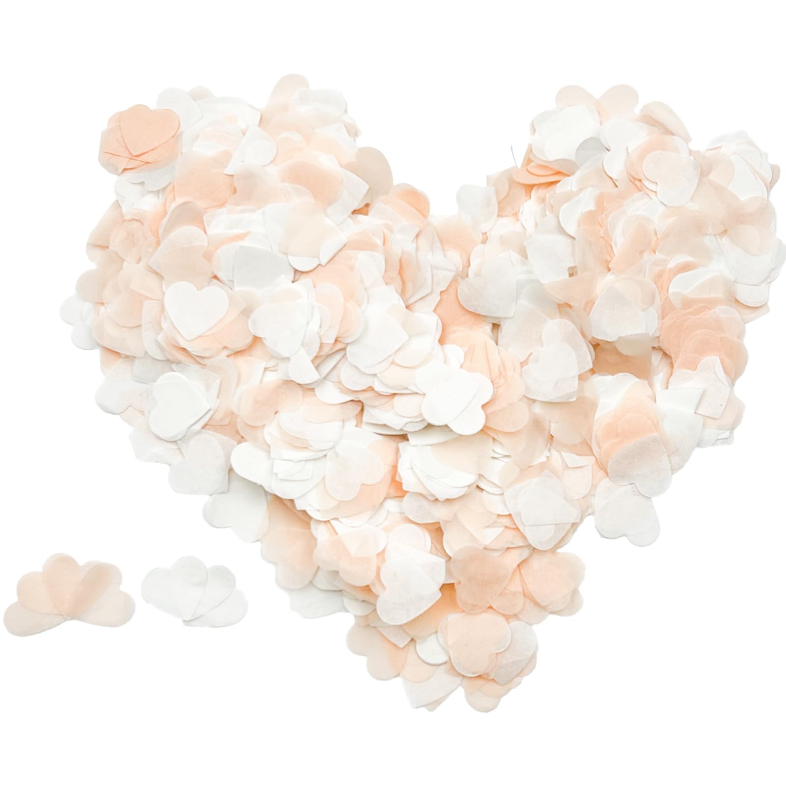 Biodegradable Heart Shaped Confetti (White,Pink) Wedding Paper Confettis Birthday Confetti for Balloons Wedding Birthday Decoration Anniversary 2.5cm