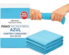 Pano Microfibra Limpeza Grande Multiuso Automotivo Vidros Chão Macio e Absorvente 60x80 3 Peças (3 Panos)
