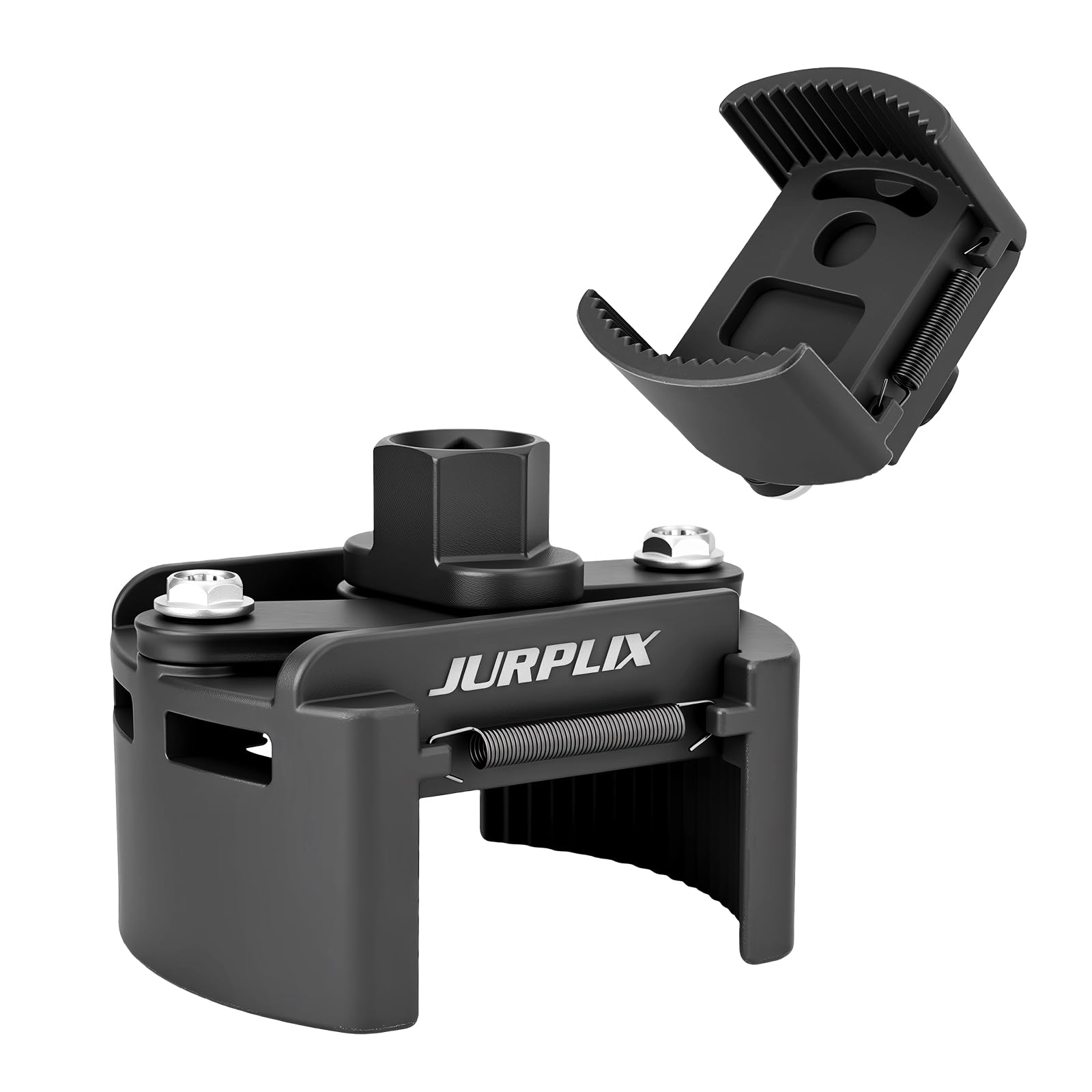 Uniwersalny regulowany klucz do filtra oleju 60-80 mm i 80-105 mm, narzędzie do usuwania filtra oleju ze sprężyną automatycznego zacisku, zestaw kluczy nasadkowych 1/5.1 cm z antypoślizgowymi