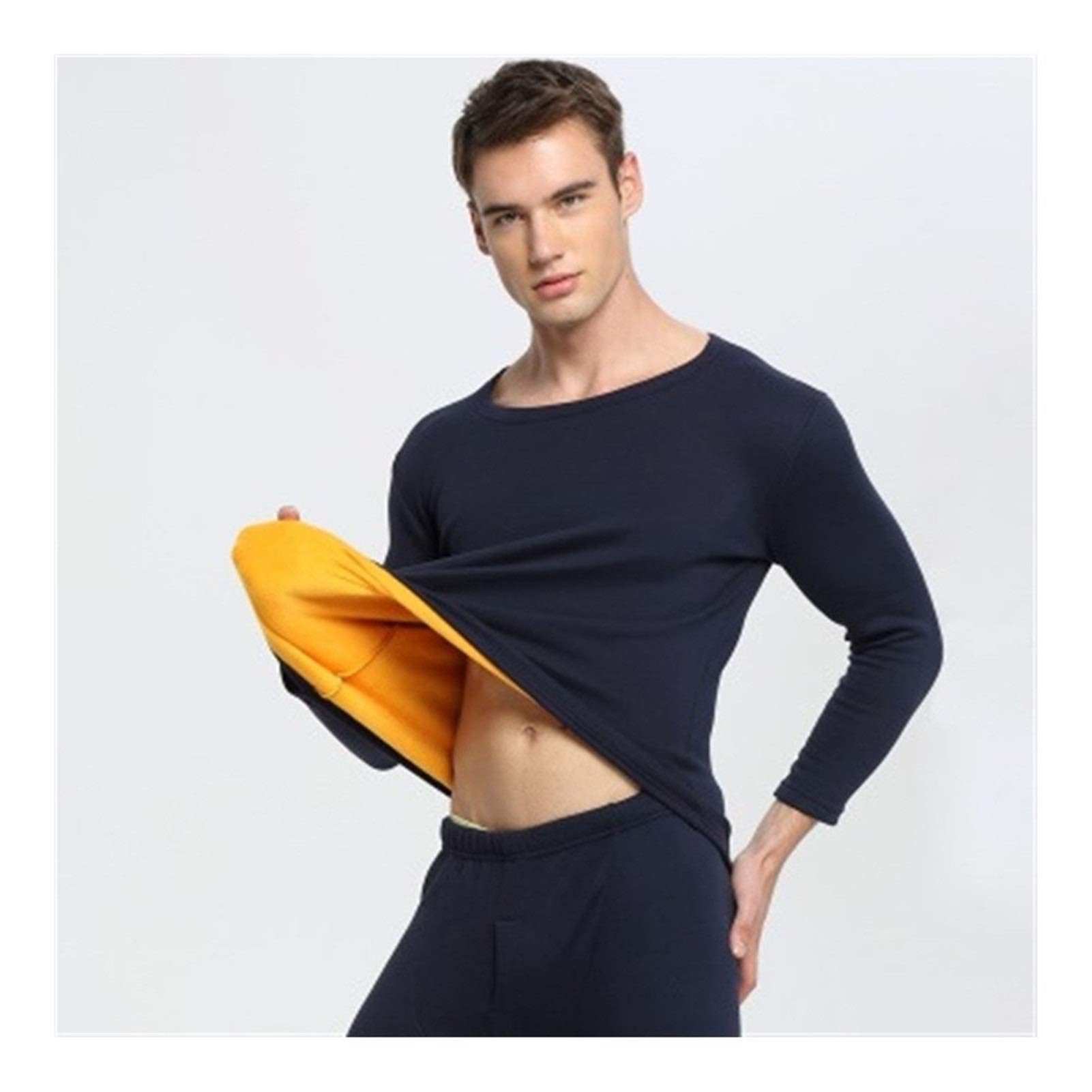 Bielizna termiczna-męska-zimowa-damska-komplet polarowy utrzymuje ciepło w zimnej porze roku rozmiar M do 4XL Cloth (kolor: granatowy, rozmiar: XXL.)
