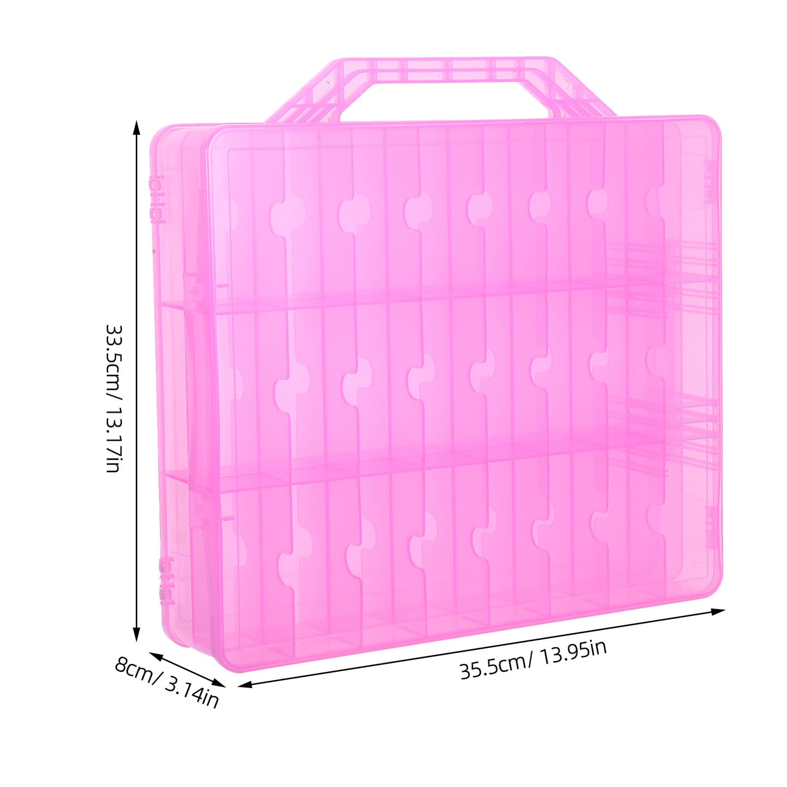 Scatola Portaoggetti per Cucito Trasparente con 48 Scomparti, Organizer Portatile in Plastica con Maniglia, Contenitore per Ricamo e Artigianato, Adatta a Viaggi e Spazi Creativi