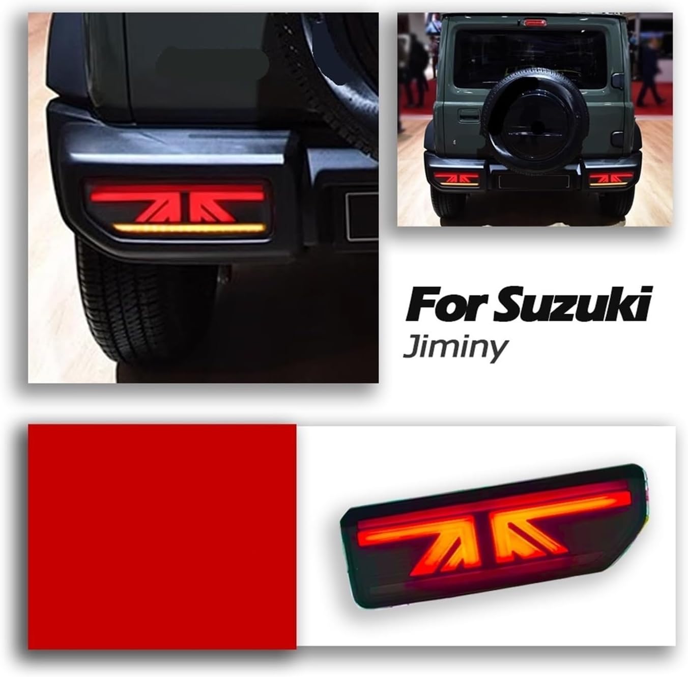 Car Tail Lights Compatible for Suzuki Jiminy 2018-2023 Daytime Running Lights Dynamic Turn Signals(Red)