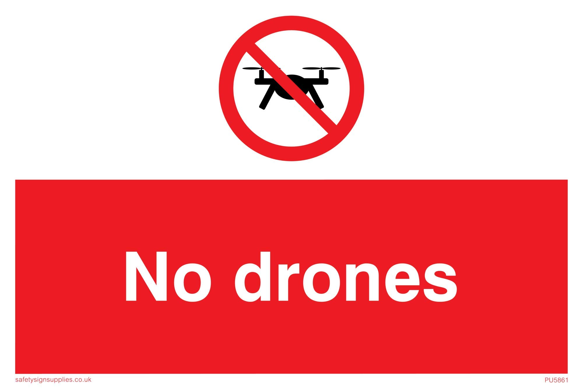 Viking Signs PU5861-A2L-3D Señal de Seguridad "Sin drones"