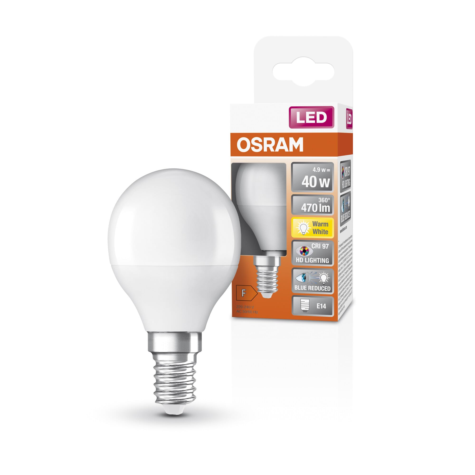 Ampoule LED E14 Osram Superstar 4,9W anti-fatigue oculaire pour salon