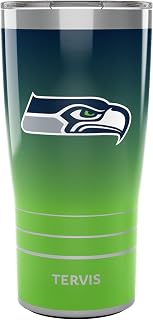 Tervis Traveler NFL Seattle Seahawks - Ombre Triple Insulated Tumbler Travel Cup Keeps Drinks Cold & Hot, 20oz, Stainless Steel