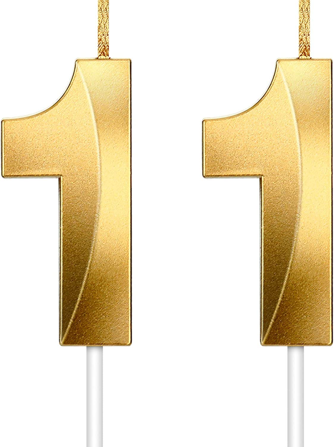 AR Giftzadda 11 Number Cake Topper Candle for Birthday/Anniversary Party Celebrations Pack of 1 (11 No. Golden Candle)