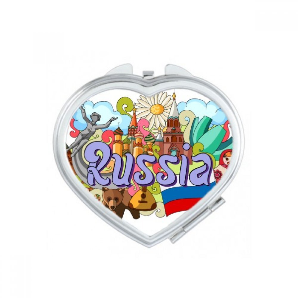 Miroir compact de Russie joli petit cadeau portable pour femme et passionnés de voyage