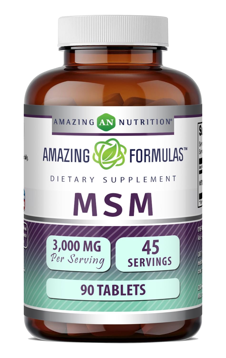 Amazing Formulas MSM (Methylsulfonylmethane) Tablets | 3000 Mg Per Serving Supplement | Non-GMO | Gluten Free | Made in USA (90 Count)