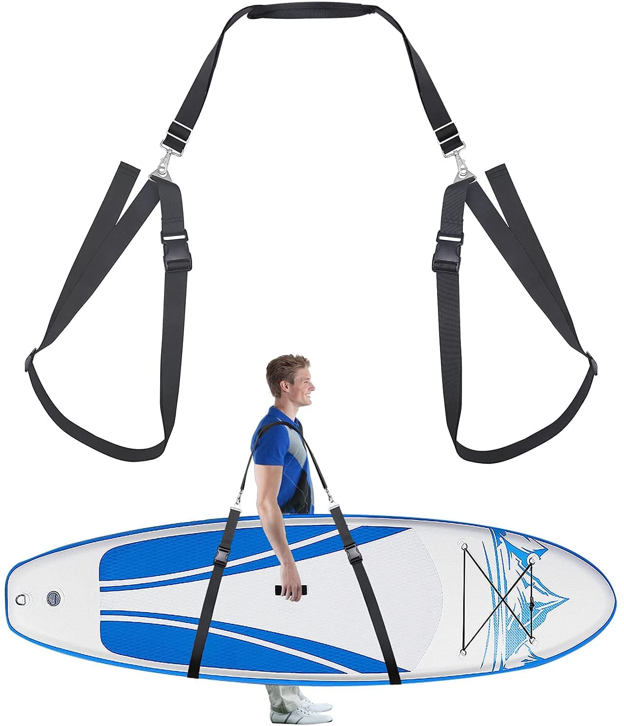 Kayak Carrying Strap, Adjustable Paddle Board Carry Sling, Non-Slip Comfortable Canoe Storage Sling, Surfboard Shoulder Strap Surfboard Carrying Belt
