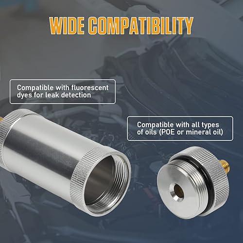 Miniatura 4 de CMTOOL Herramienta de inyector de aceite de CA R134A Kit de herramientas de inyector de tinte AC, kit de descarga de CA para casa de coche, kit de