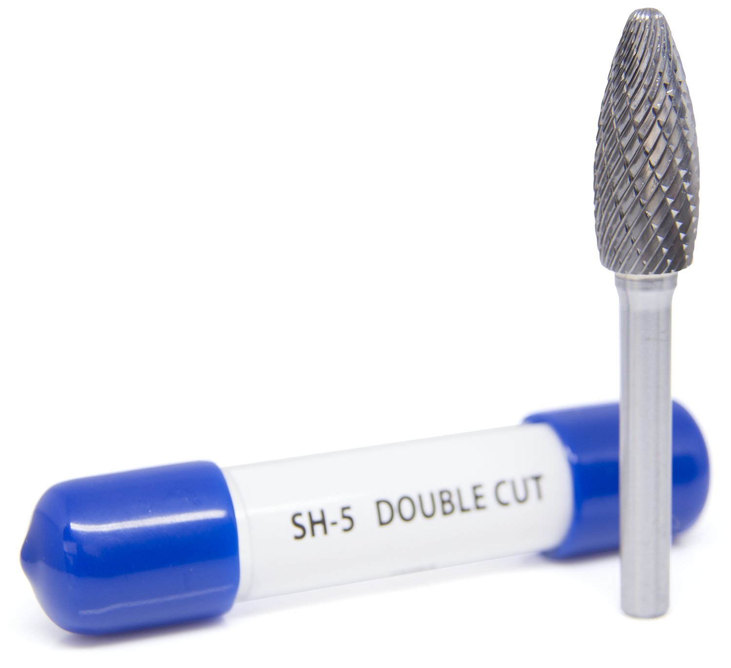 Benchmark Abrasives Flame Shape Premium Double Cut Tungsten Carbide Burr for Metal Wood Welding Deburring Sculpting High-Speed Die Grinders enclosed in Plastic Capsule 1/4 Shank (SH-5)