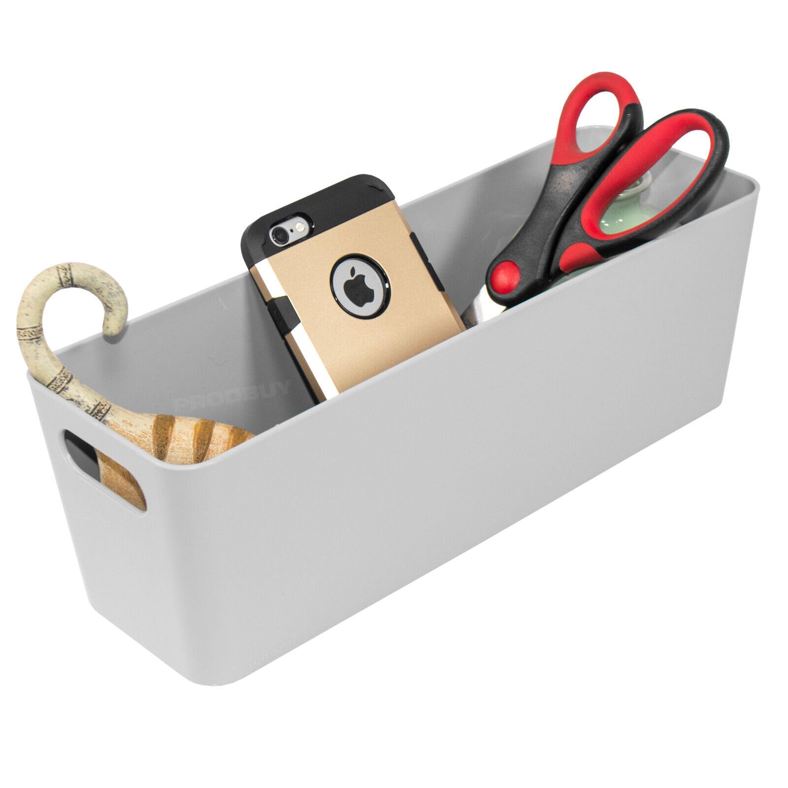 Darthome Grey Plastic 30.5Cm Long Rectangular Storage Baskets (5)