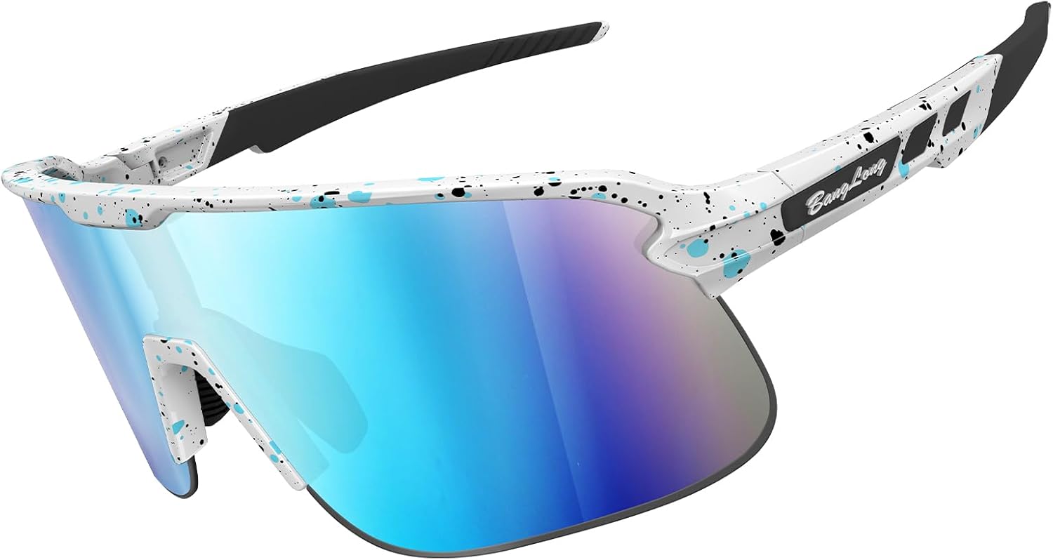 BangLong Sports Sunglasses - UV Protection TR90 Frame Cycling Glasses for Running Driving Fishing Baseball Bike